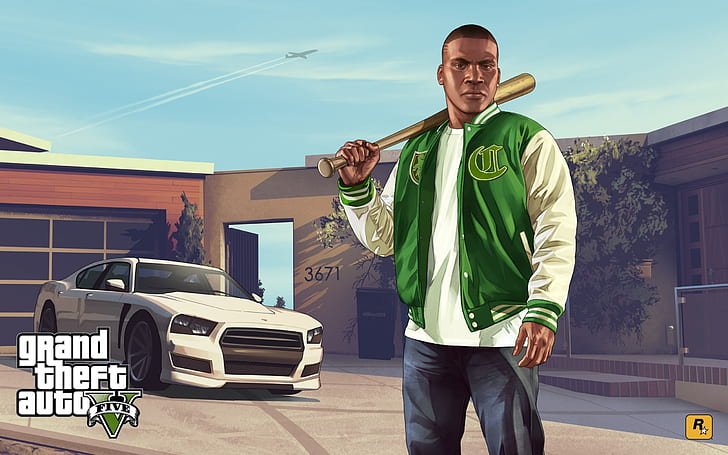 grand theft auto V cover with franklin